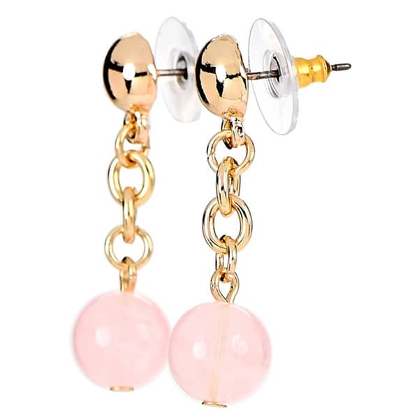 Design Collection Gold & Rose Beaded Dangle Earrings