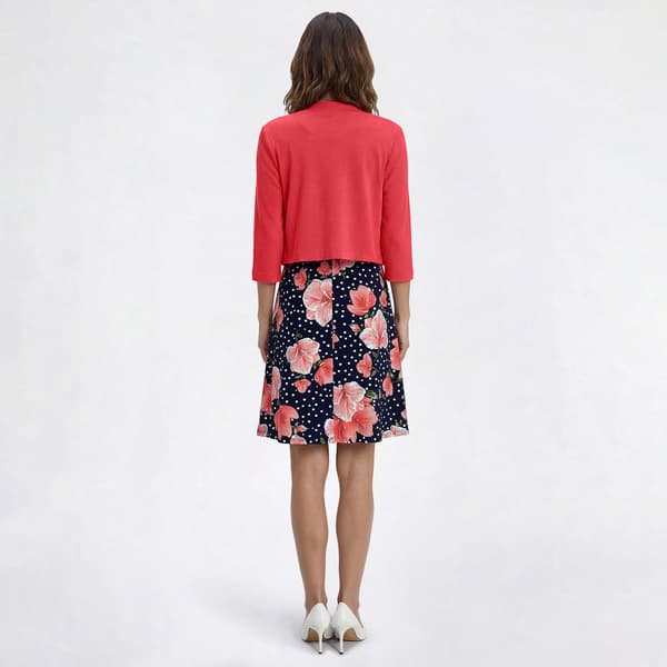 Womens Perceptions 3/4 Sleeve Floral Jacket Dress