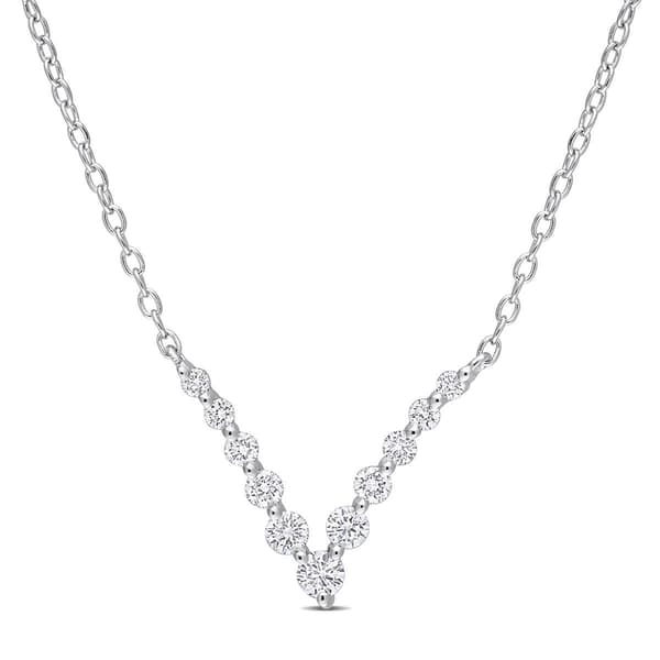 Platinum Plated 1/3ctw Diamond Necklace