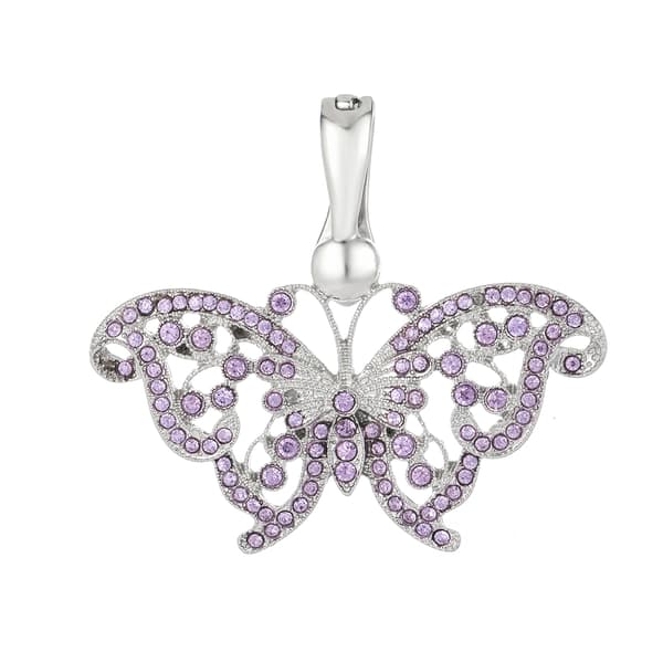 Wearable Art Crystal Butterfly Enhancer Pendant - image 