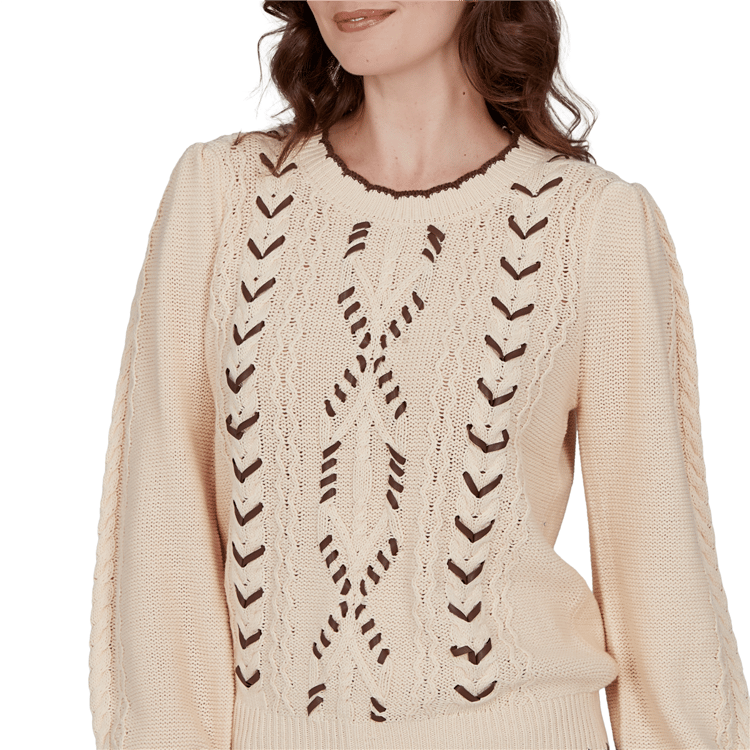 Womens Ruby Rd. English Countryside Cable Knit Sweater