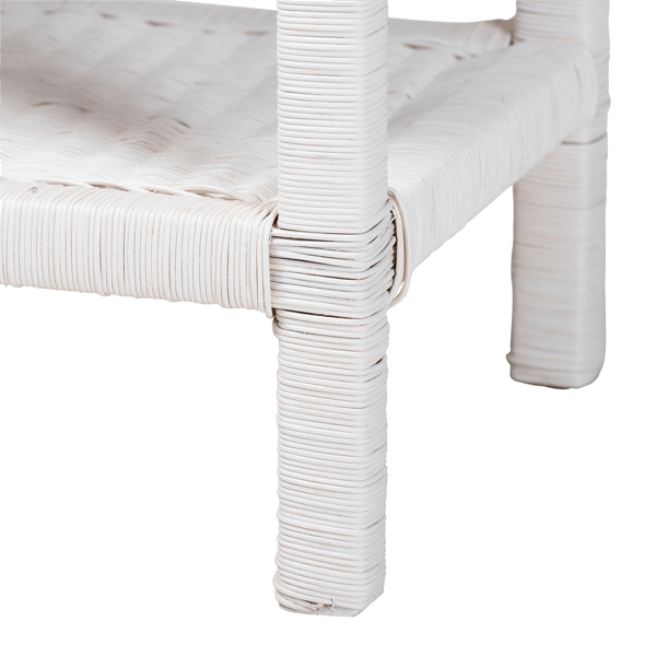 bali & pari Sumana Handwoven Natural Rattan 2-Tier Side Table
