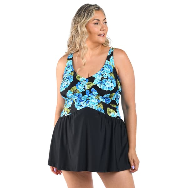 Plus Size Maxine Chantilly Blooms Empire Swimdress