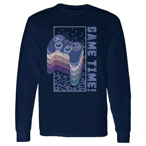Boys (8-20) Game Time Pixel Long Sleeve w/ Earbuds - image 
