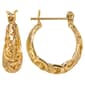 Gold Over Fine Silver Plated Filigree Hoop Earrings - image 1