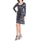 Womens 24/7 Comfort Apparel Black Floral Knee Length Dress - image 3