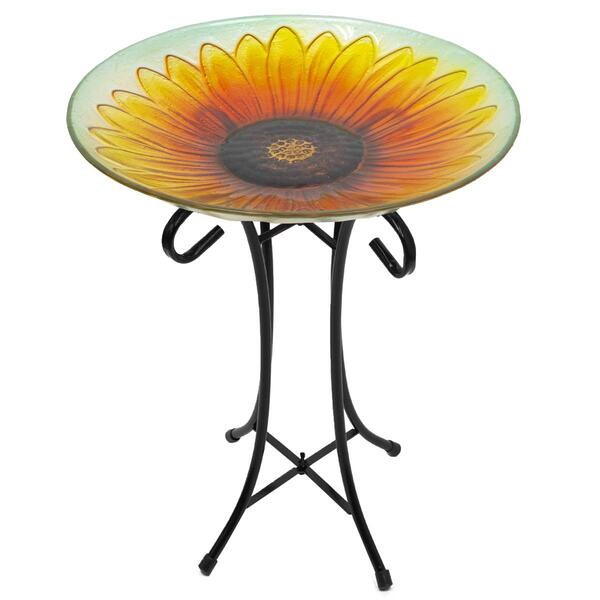 Northlight Seasonal 20.5in. Sunflower Bird Bath w/Stand - image 