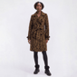 Womens Steve Madden Leopard Faux Wool Trench w/ Belt - image 1