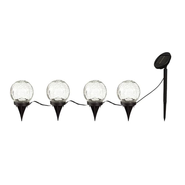 Evergreen Staked Lanterns w/Solar RGB Globes - Set of 4