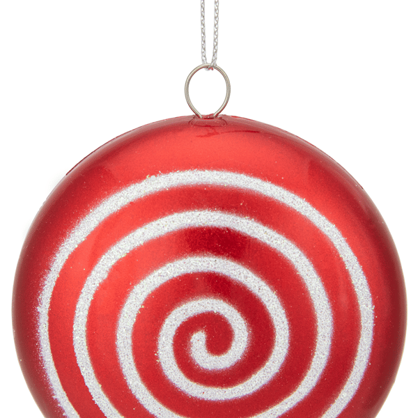 Northlight Red Candy Lollipop w/ Glitter Swirl Christmas Ornament
