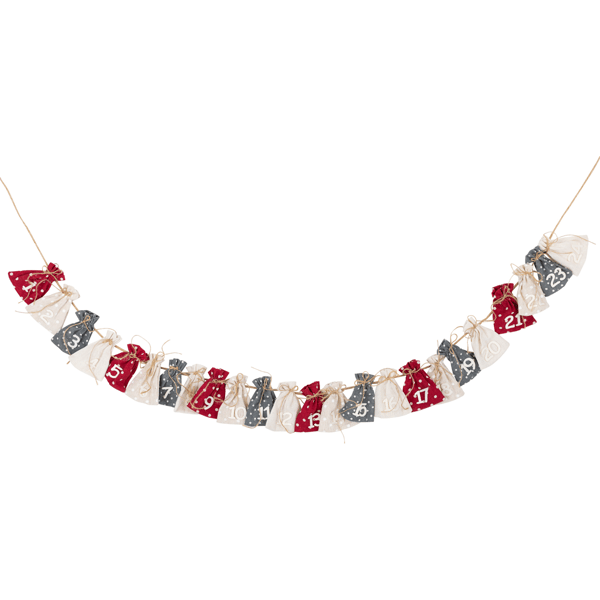 Northlight 6.5ft. Count Down to Christmas Gift Bags Garland