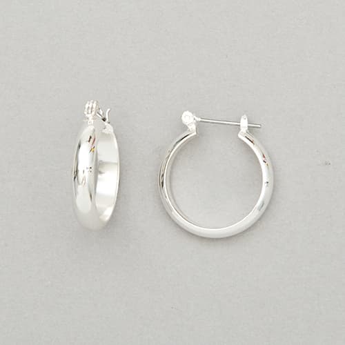 Napier Silver-Tone Small Thick Hoop Earrings