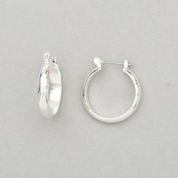 Napier Silver-Tone Small Thick Hoop Earrings
