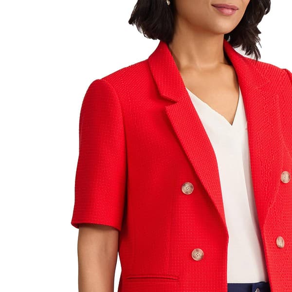 Petite Jones New York Short Sleeve Faux Double Button Blazer