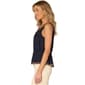 Womens Democracy Button Front Peplum Embroidery Tank Top - image 3