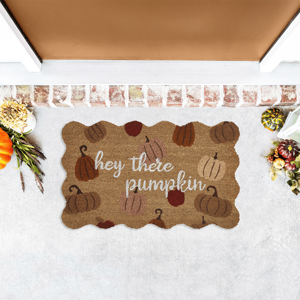 VCNY Home Hey There Pumpkin Outdoor Coir Doormat