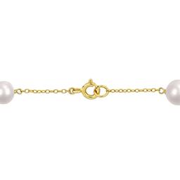 Gemstone Classics™ White Freshwater Pearl Yellow Silver Bracelet