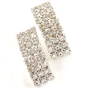 Rosa Rhinestones Domed Earrings - image 