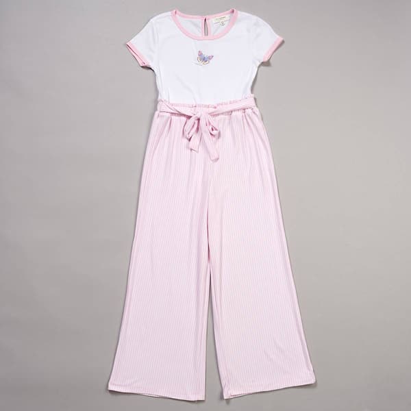 Girls (7-16) No Comment Ringer Tee w/ Paperbag Waist Jumpsuit