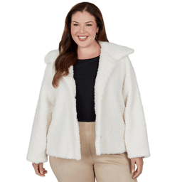 Plus Size Skyes the Limit Icy Blue Sparkle Sherpa Jacket