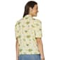 Womens Democracy Elbow Sleeve Pineapple Button Down Blouse - image 2