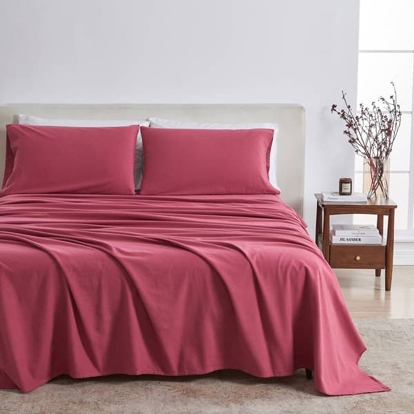 Freshfolds Turkish Cotton Flannel Solid 4pc. Sheet Set