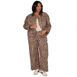 Plus Size Ruby Rd. Game of Luxe Leopard Denim Jacket