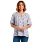 Womens Erika Puff Sleeve Floral Tie Neck Blouse - image 1