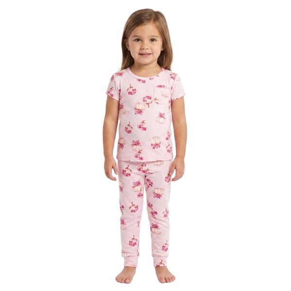 Toddler Girl Laura Ashley(R) Floral Pumpkins Joggers Pajama Set - image 