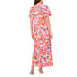 Womens MSK Short Sleeve V-Neck Floral Crepe Midi Dress - image 2