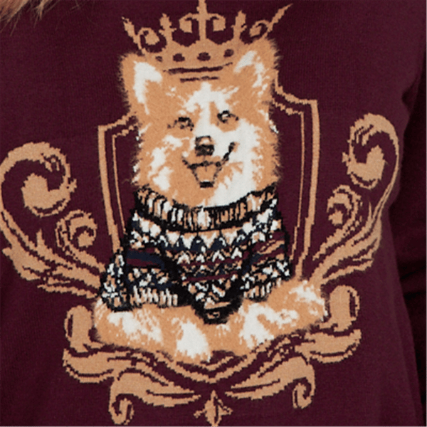 Womens Ruby Rd. English Countryside Queen Corgi Dog Sweater