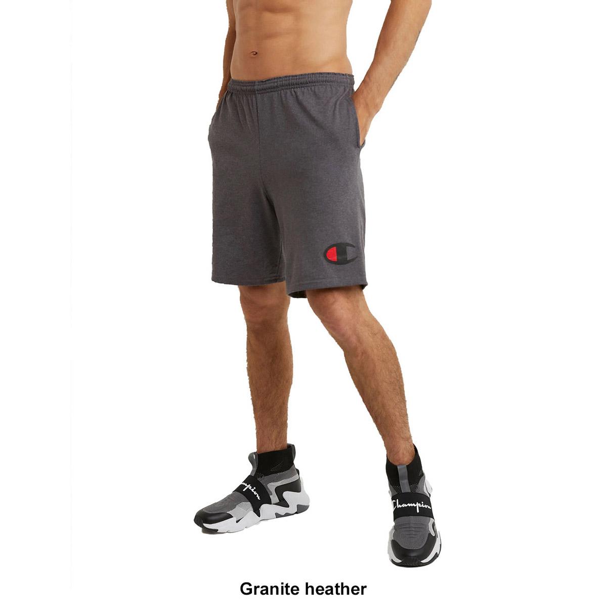 Mens Champion Screened Logo Jersey Knit Active Shorts