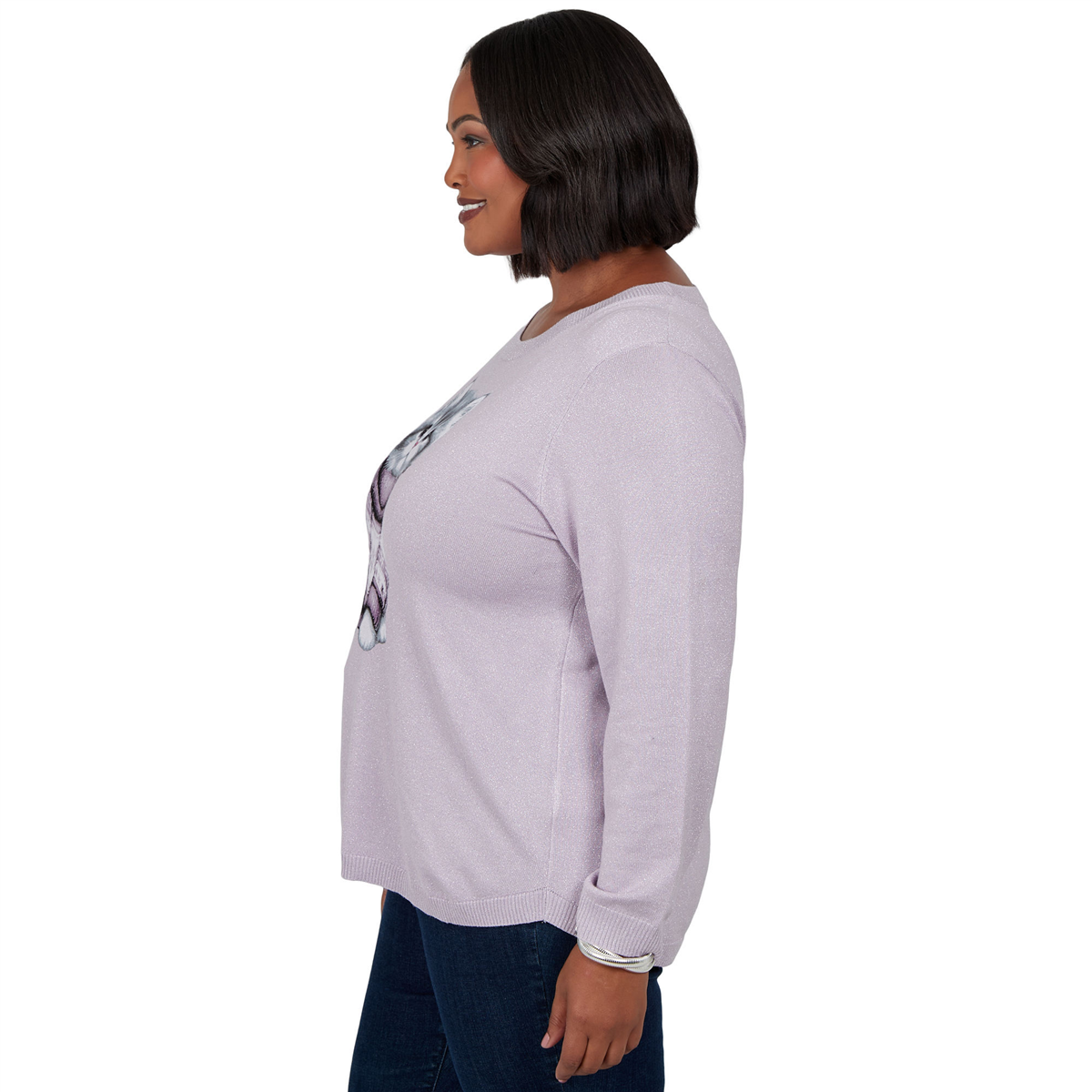 Plus Size Emaline Holiday Festivities Kitten Graphic Sweater