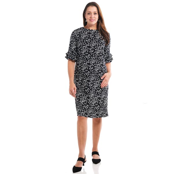 Womens Tiffany &amp; Grey Double Ruffle Sleeve Print Dress - image 