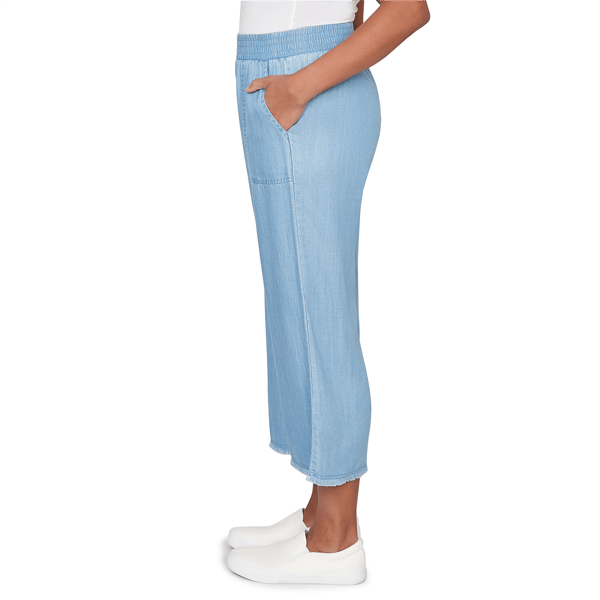 Petite Alfred Dunner Beachcomber Wide Leg Patch Pocket Pants