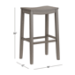 HH2 Home Fiddler Grey Backless Bar Height Stool with Saddle Seat - image 6