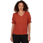 Petite Emaline Summer In The City Solid Elbow Sleeve Blouse - image 1