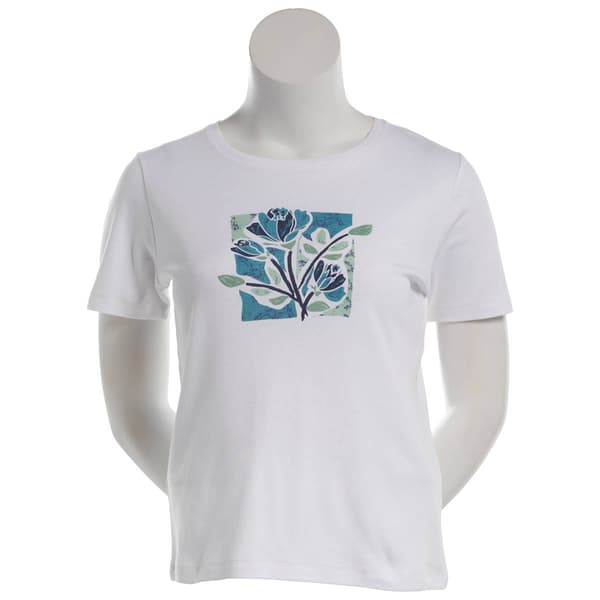 Petite Hasting & Smith Short Sleeve Screen Floral Tee