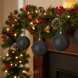 Northlight Jet Black Holographic Shatterproof Christmas Ornament