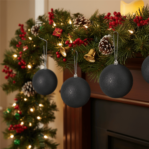Northlight Jet Black Holographic Shatterproof Christmas Ornament