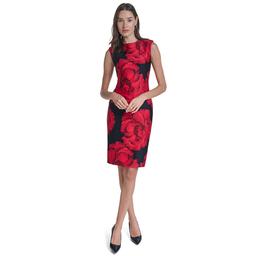 Womens Calvin Klein Sleeveless Floral Sheath Dress