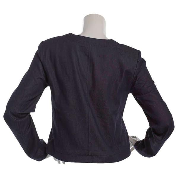 Womens Cece Long Sleeve Rhinestone Jewel Button Denim Jacket