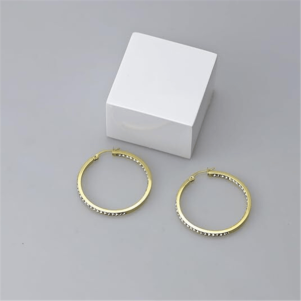 Saffron 18kt. Gold Plating Inside Out 40mm Hoop Earrings