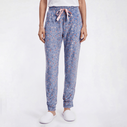 Petite Jessica Simpson Flowers Velour Pajama Joggers - Blue