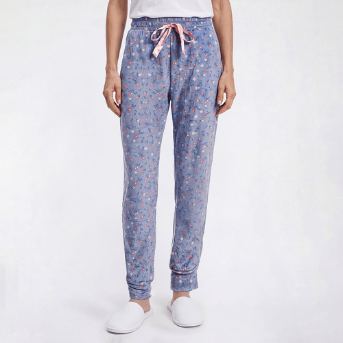 Petite Jessica Simpson Flowers Velour Pajama Joggers - Blue
