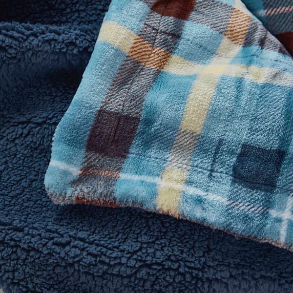 Mantolok Plaid Velvet to Sherpa Throw
