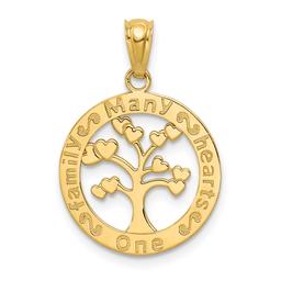 Gold Classics(tm) 14kt. One Family Many Hearts Tree Pendant