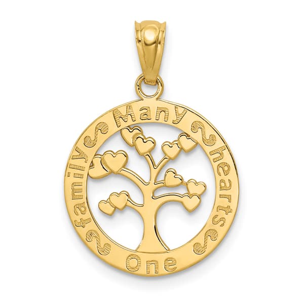 Gold Classics&#40;tm&#41; 14kt. One Family Many Hearts Tree Pendant - image 
