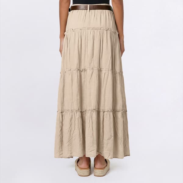 Juniors No Comment Heart Belt Tier Maxi Skirt