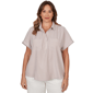 Plus Size Hearts of Palm Cool & Collected Stripe Woven Blouse - image 1